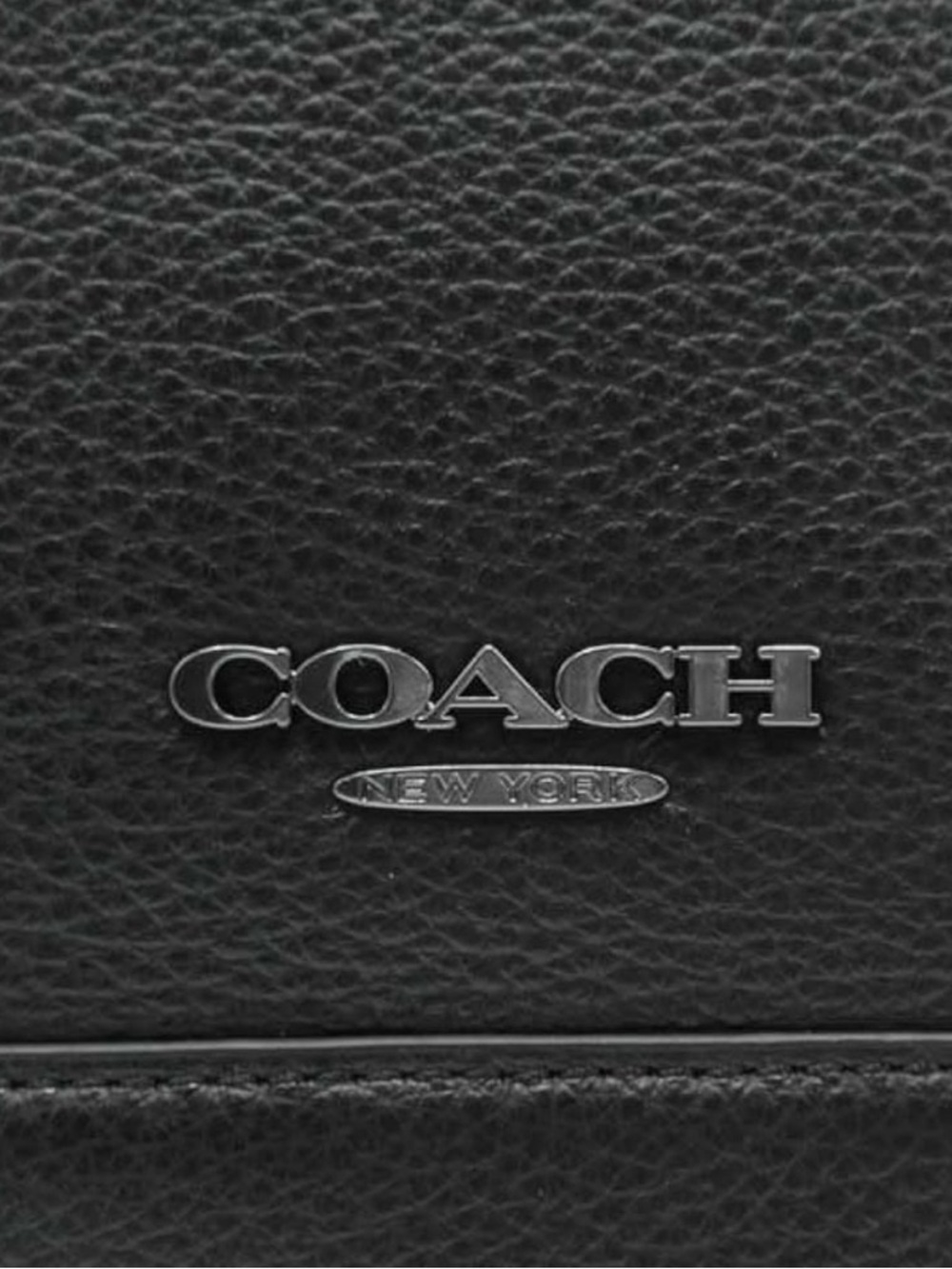 COACH Dominic Black Pebble Leather Sling Bag - Picture 5 of 13